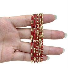 Lade das Bild in den Galerie-Viewer, Bohemian Beaded Bracelets Colorful Seed Bead Gold Ball Stackable Bracelet Set Women Summer Beach Elastic Jewelry Gift