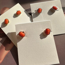 Lade das Bild in den Galerie-Viewer, Halloween Series Orange Pumpkin Spooky Mood Stretch Bracelet/Stud Earrings, Fashion Jewelry, Unique Gifts