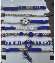 Load image into Gallery viewer, Sports Game Day Bracelet Set Football Soccer Softball Theme Heishi Clay Bead Stackable Bracelets Multi‑Style Sport Fan Charm Wrist Jewelry Gift for Women Girls