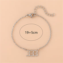 Carregar imagem no visualizador da galeria, Angel Number Bracelet 777 Stainless Steel Lucky Number Charm Spiritual Manifestation Dainty Bracelet