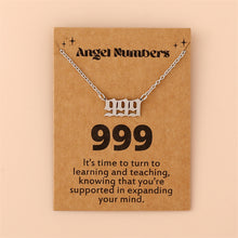 Cargar imagen en el visor de la galería, Dainty Stainless Steel Angel Number Necklace 111 222 333 777 Minimalist Spiritual Lucky Number Pendant Necklace