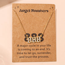 Lade das Bild in den Galerie-Viewer, Angel Number Necklace 111 222 333 777 Crystal Zircon Number Pendant Gold Chain Spiritual Lucky Charm Necklaces Women Jewelry With Message Card