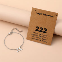 Carregar imagem no visualizador da galeria, Angel Number Bracelet 777 Stainless Steel Lucky Number Charm Spiritual Manifestation Dainty Bracelet