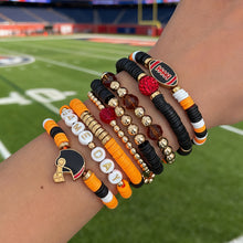 Lade das Bild in den Galerie-Viewer, Football Theme Beaded Bracelet Set Multi‑Color Heishi Clay Bead Sport Charm Stackable Bracelets Fan Party Jewelry Gift For Women Teen Girls