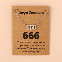 Cargar imagen en el visor de la galería, Dainty Stainless Steel Angel Number Necklace 111 222 333 777 Minimalist Spiritual Lucky Number Pendant Necklace
