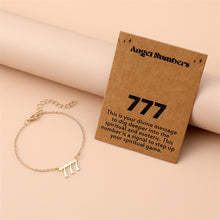 Carregar imagem no visualizador da galeria, Angel Number Bracelet 777 Stainless Steel Lucky Number Charm Spiritual Manifestation Dainty Bracelet