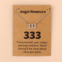 Cargar imagen en el visor de la galería, Dainty Stainless Steel Angel Number Necklace 111 222 333 777 Minimalist Spiritual Lucky Number Pendant Necklace