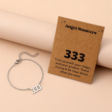 Carregar imagem no visualizador da galeria, Angel Number Bracelet 777 Stainless Steel Lucky Number Charm Spiritual Manifestation Dainty Bracelet