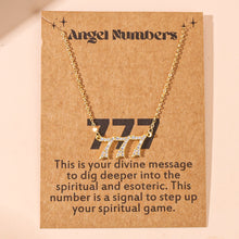 Lade das Bild in den Galerie-Viewer, Angel Number Necklace 111 222 333 777 Crystal Zircon Number Pendant Gold Chain Spiritual Lucky Charm Necklaces Women Jewelry With Message Card