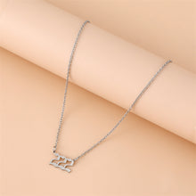 Cargar imagen en el visor de la galería, Dainty Stainless Steel Angel Number Necklace 111 222 333 777 Minimalist Spiritual Lucky Number Pendant Necklace