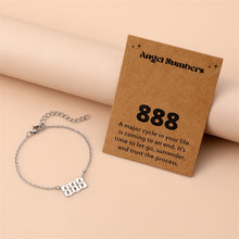 Carregar imagem no visualizador da galeria, Angel Number Bracelet 777 Stainless Steel Lucky Number Charm Spiritual Manifestation Dainty Bracelet