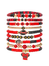 Load image into Gallery viewer, Sports Game Day Bracelet Set Football Soccer Softball Theme Heishi Clay Bead Stackable Bracelets Multi‑Style Sport Fan Charm Wrist Jewelry Gift for Women Girls