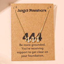 Lade das Bild in den Galerie-Viewer, Angel Number Necklace 111 222 333 777 Crystal Zircon Number Pendant Gold Chain Spiritual Lucky Charm Necklaces Women Jewelry With Message Card
