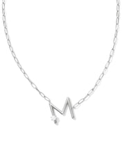 Lade das Bild in den Galerie-Viewer, Silver Letter Initial A-Z Short Pendant Necklace in White Pearl, Fashion Jewelry, Unique Gifts