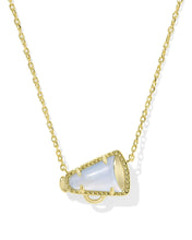 Load image into Gallery viewer, Cheer Megaphone Short Pendant Necklace in Mother-of-Pearl,Fashion Jewelry, Unique Gifts