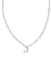 Lade das Bild in den Galerie-Viewer, Silver Letter Initial A-Z Short Pendant Necklace in White Pearl, Fashion Jewelry, Unique Gifts