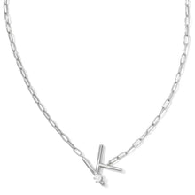 Lade das Bild in den Galerie-Viewer, Silver Letter Initial A-Z Short Pendant Necklace in White Pearl, Fashion Jewelry, Unique Gifts
