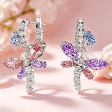 Load image into Gallery viewer, Silver Plated Cubic Zirconia Crystal Dragonfly Necklaces Earrings Bracelets Rings Bridal Wedding Jewelry for Women