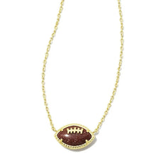 Load image into Gallery viewer, Football Short Pendant Necklace in Orange Goldstone, Fashion Jewelry, Unique Gifts