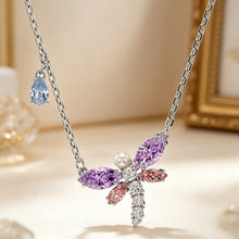 Load image into Gallery viewer, Silver Plated Cubic Zirconia Crystal Dragonfly Necklaces Earrings Bracelets Rings Bridal Wedding Jewelry for Women