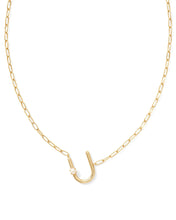 Cargar imagen en el visor de la galería, Gold Letter Initial A-Z Short Pendant Necklace in White Pearl, Fashion Jewelry, Unique Gifts