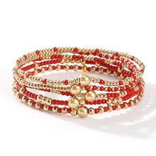 Lade das Bild in den Galerie-Viewer, Bohemian Beaded Bracelets Colorful Seed Bead Gold Ball Stackable Bracelet Set Women Summer Beach Elastic Jewelry Gift
