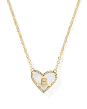 Load image into Gallery viewer, Heart Letter A-Z Short Pendant Necklace in Ivory Mother-of-Pearl,Fashion Jewelry, Unique Gifts