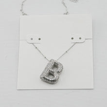 Load image into Gallery viewer, Silver Letter Initial A-Z Short Pendant Necklace, Cubic Zirconia Inlaid, Fashion Jewelry, Unique Gifts