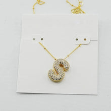 Load image into Gallery viewer, Gold Letter Initial A-Z Short Pendant Necklace, Cubic Zirconia Inlaid, Fashion Jewelry, Unique Gifts