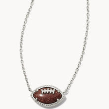 Load image into Gallery viewer, Football Short Pendant Necklace in Orange Goldstone, Fashion Jewelry, Unique Gifts
