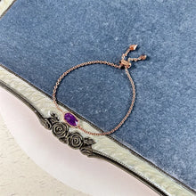 Lade das Bild in den Galerie-Viewer, Amethyst Natural Crystal Adjustable Chain Bracelet for Women, Fashion Jewelry, Unique Gifts