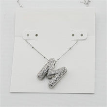 Load image into Gallery viewer, Silver Letter Initial A-Z Short Pendant Necklace, Cubic Zirconia Inlaid, Fashion Jewelry, Unique Gifts