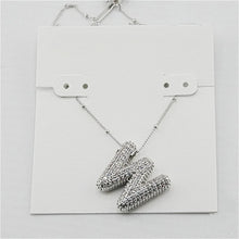 Load image into Gallery viewer, Silver Letter Initial A-Z Short Pendant Necklace, Cubic Zirconia Inlaid, Fashion Jewelry, Unique Gifts