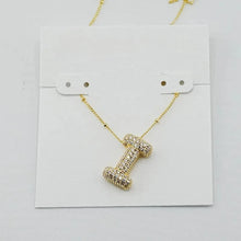 Load image into Gallery viewer, Gold Letter Initial A-Z Short Pendant Necklace, Cubic Zirconia Inlaid, Fashion Jewelry, Unique Gifts