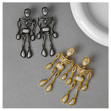 Carica l'immagine nel visualizzatore di Gallery, Halloween Skeleton Punk Gotham Style Stud Earrings for Women, Fashion Jewelry, Unique Gifts