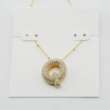 Load image into Gallery viewer, Gold Letter Initial A-Z Short Pendant Necklace, Cubic Zirconia Inlaid, Fashion Jewelry, Unique Gifts