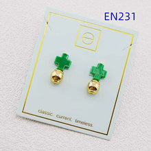 Load image into Gallery viewer, Colorful Cross with Round beads Stud Earrings for Women Birthday Gifts, Unique Gift