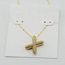 Load image into Gallery viewer, Gold Letter Initial A-Z Short Pendant Necklace, Cubic Zirconia Inlaid, Fashion Jewelry, Unique Gifts