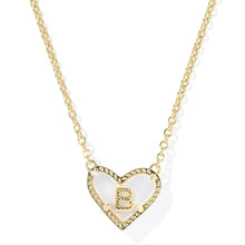 Load image into Gallery viewer, Heart Letter A-Z Short Pendant Necklace in Ivory Mother-of-Pearl,Fashion Jewelry, Unique Gifts