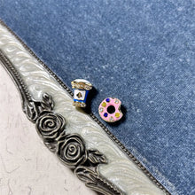 Load image into Gallery viewer, Colorful Enamel Asymmetric Ice Cream Donut Earrings - Sweet Fun Cute Studs for Women Girls Jewelry Gift
