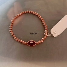 Lade das Bild in den Galerie-Viewer, Orange Goldstone Football Stretch Bracelet/Stud Earrings, Fashion Jewelry, Unique Gifts