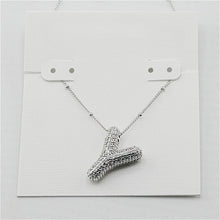 Load image into Gallery viewer, Silver Letter Initial A-Z Short Pendant Necklace, Cubic Zirconia Inlaid, Fashion Jewelry, Unique Gifts