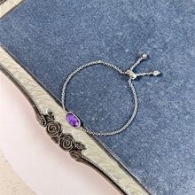 Lade das Bild in den Galerie-Viewer, Amethyst Natural Crystal Adjustable Chain Bracelet for Women, Fashion Jewelry, Unique Gifts