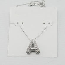 Load image into Gallery viewer, Silver Letter Initial A-Z Short Pendant Necklace, Cubic Zirconia Inlaid, Fashion Jewelry, Unique Gifts