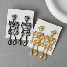 Carica l'immagine nel visualizzatore di Gallery, Halloween Skeleton Punk Gotham Style Stud Earrings for Women, Fashion Jewelry, Unique Gifts