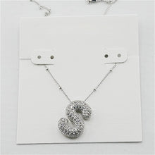 Load image into Gallery viewer, Silver Letter Initial A-Z Short Pendant Necklace, Cubic Zirconia Inlaid, Fashion Jewelry, Unique Gifts