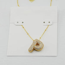 Load image into Gallery viewer, Gold Letter Initial A-Z Short Pendant Necklace, Cubic Zirconia Inlaid, Fashion Jewelry, Unique Gifts
