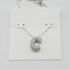 Load image into Gallery viewer, Silver Letter Initial A-Z Short Pendant Necklace, Cubic Zirconia Inlaid, Fashion Jewelry, Unique Gifts