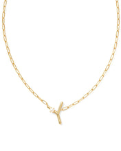 Cargar imagen en el visor de la galería, Gold Letter Initial A-Z Short Pendant Necklace in White Pearl, Fashion Jewelry, Unique Gifts