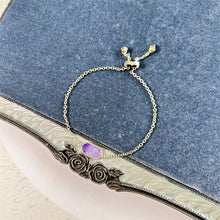 Lade das Bild in den Galerie-Viewer, Amethyst Natural Crystal Adjustable Chain Bracelet for Women, Fashion Jewelry, Unique Gifts